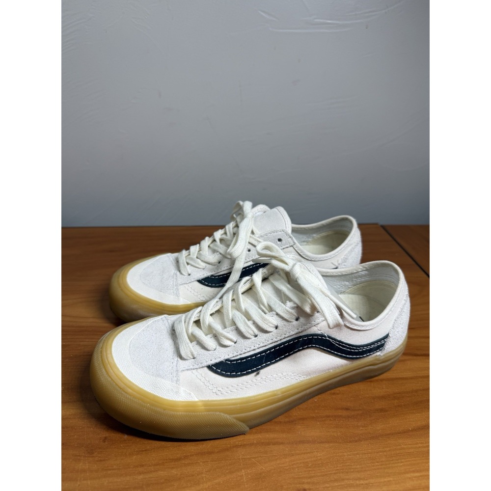 Vans Old Skool Ultracush White Navy Canvas Suede Gum Sole Womens Shoes 6.0